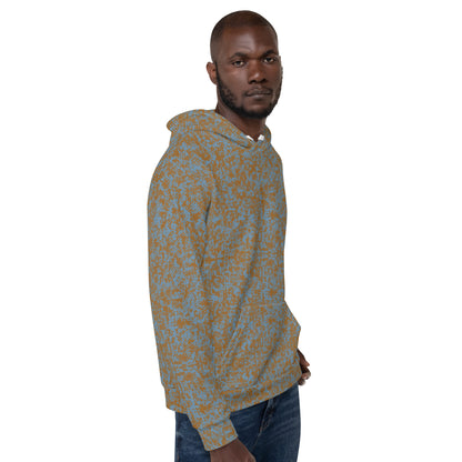 recycled slim fit hoodie for men all over print brown