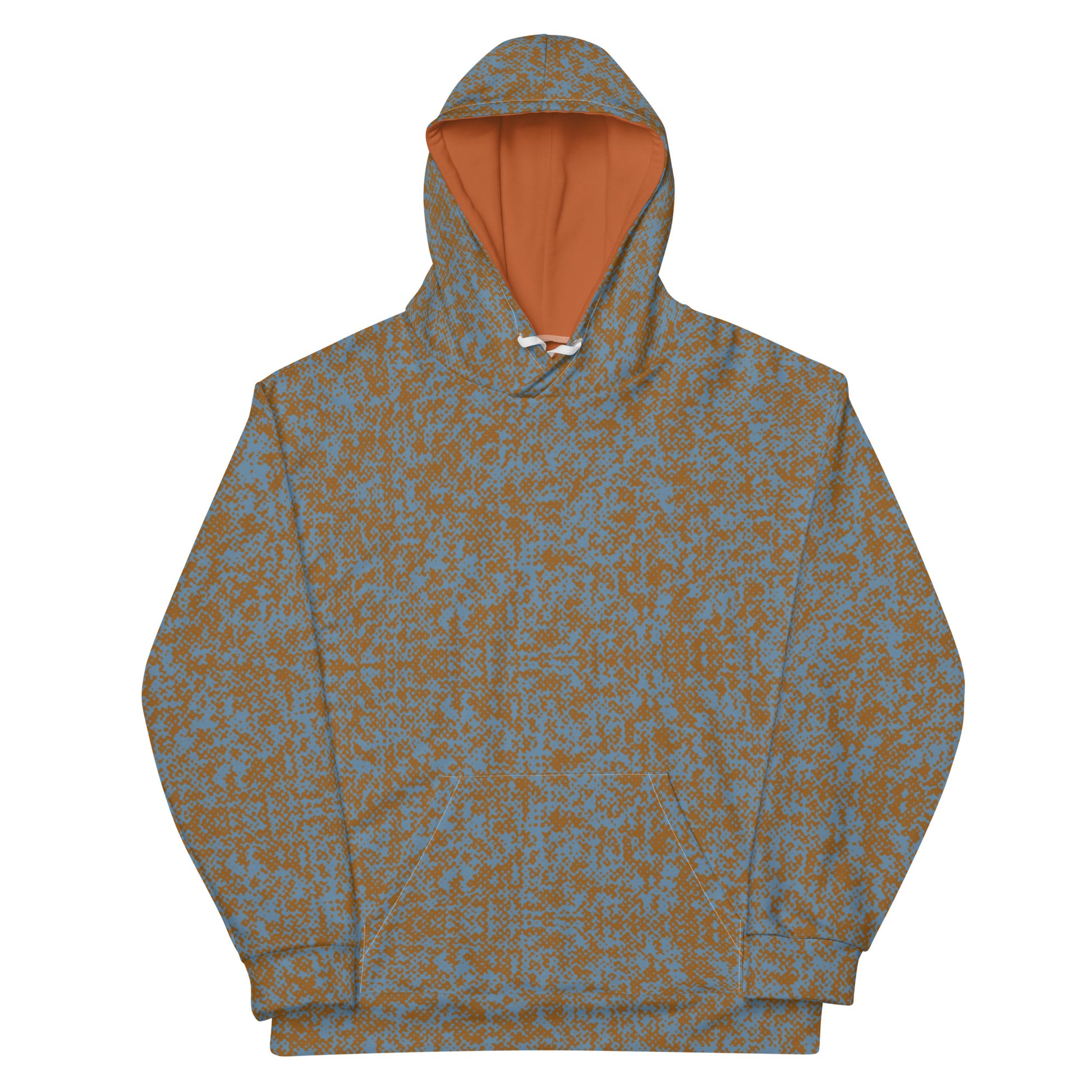 recycled slim fit hoodie for men all over print brown