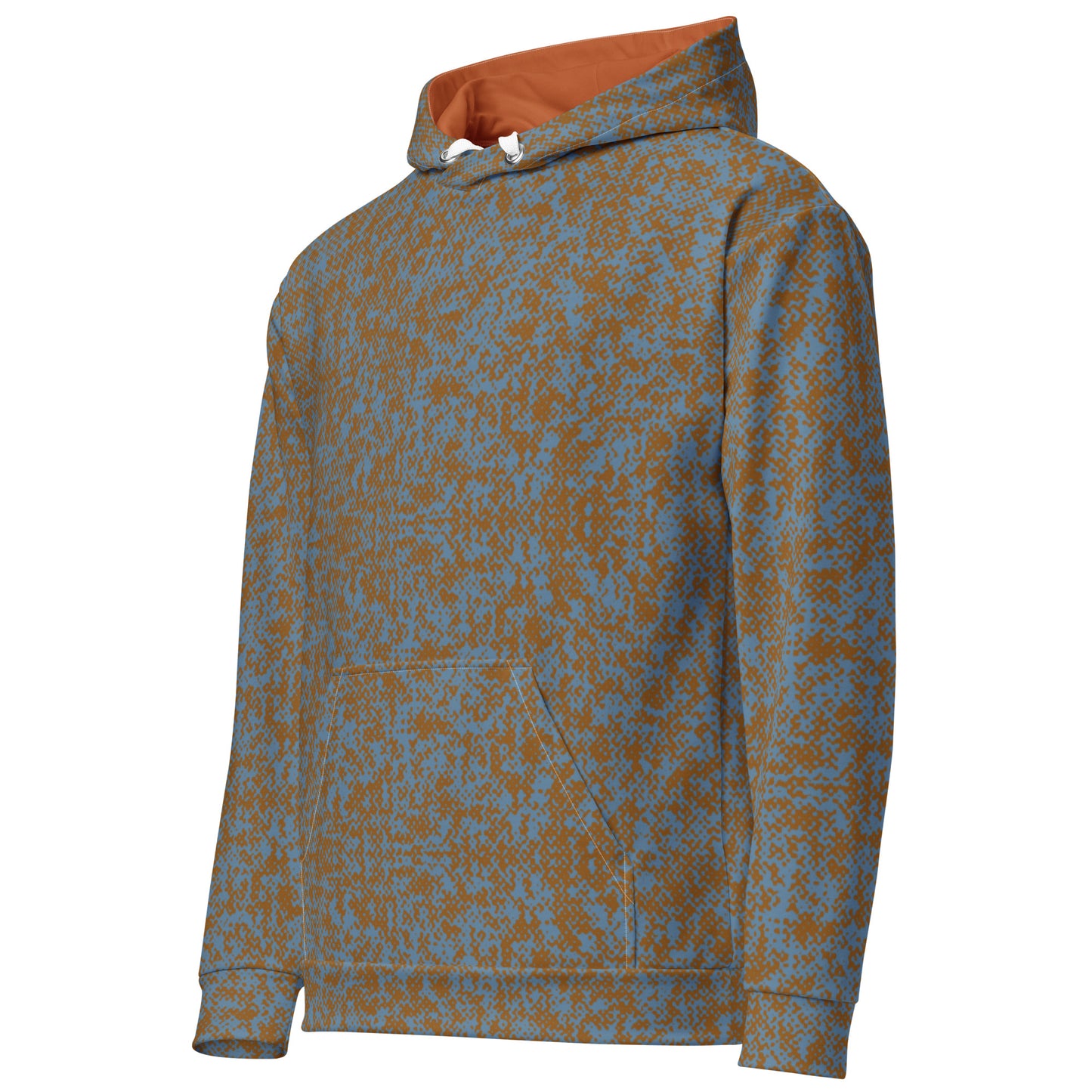 recycled slim fit hoodie for men all over print brown