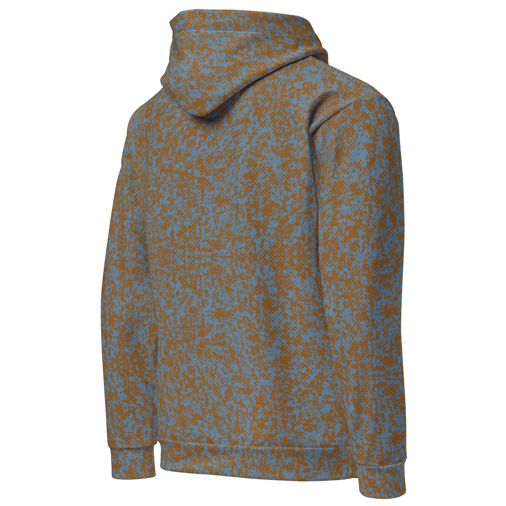 recycled slim fit hoodie for men all over print brown