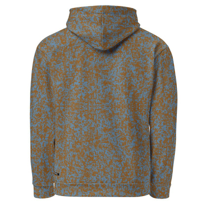 recycled slim fit hoodie for men all over print brown