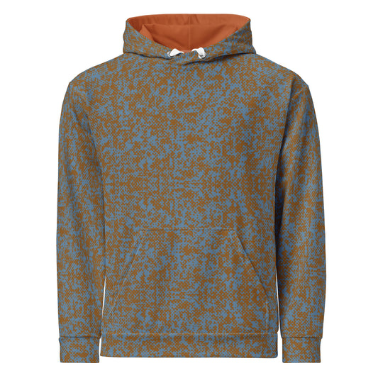 recycled slim fit hoodie for men all over print brown