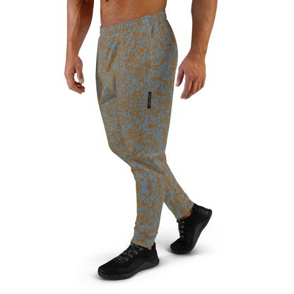 mens slim fit joggers all over print brown