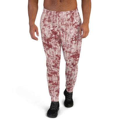 men's recycled slim fit joggers abstract red 