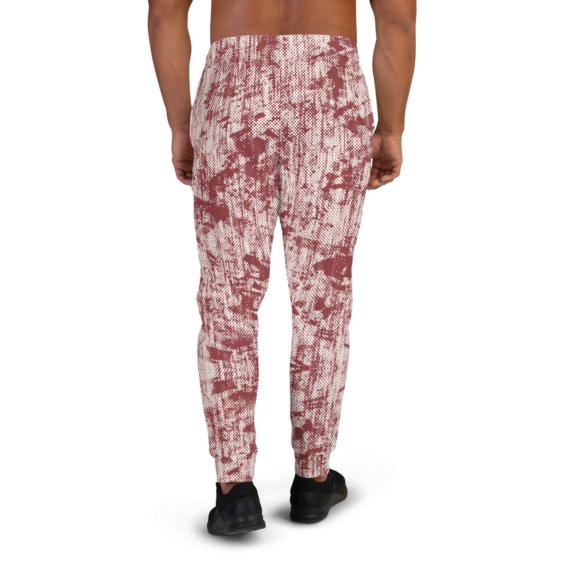 men's recycled slim fit joggers abstract red 