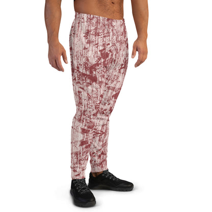 men's recycled slim fit joggers abstract red 