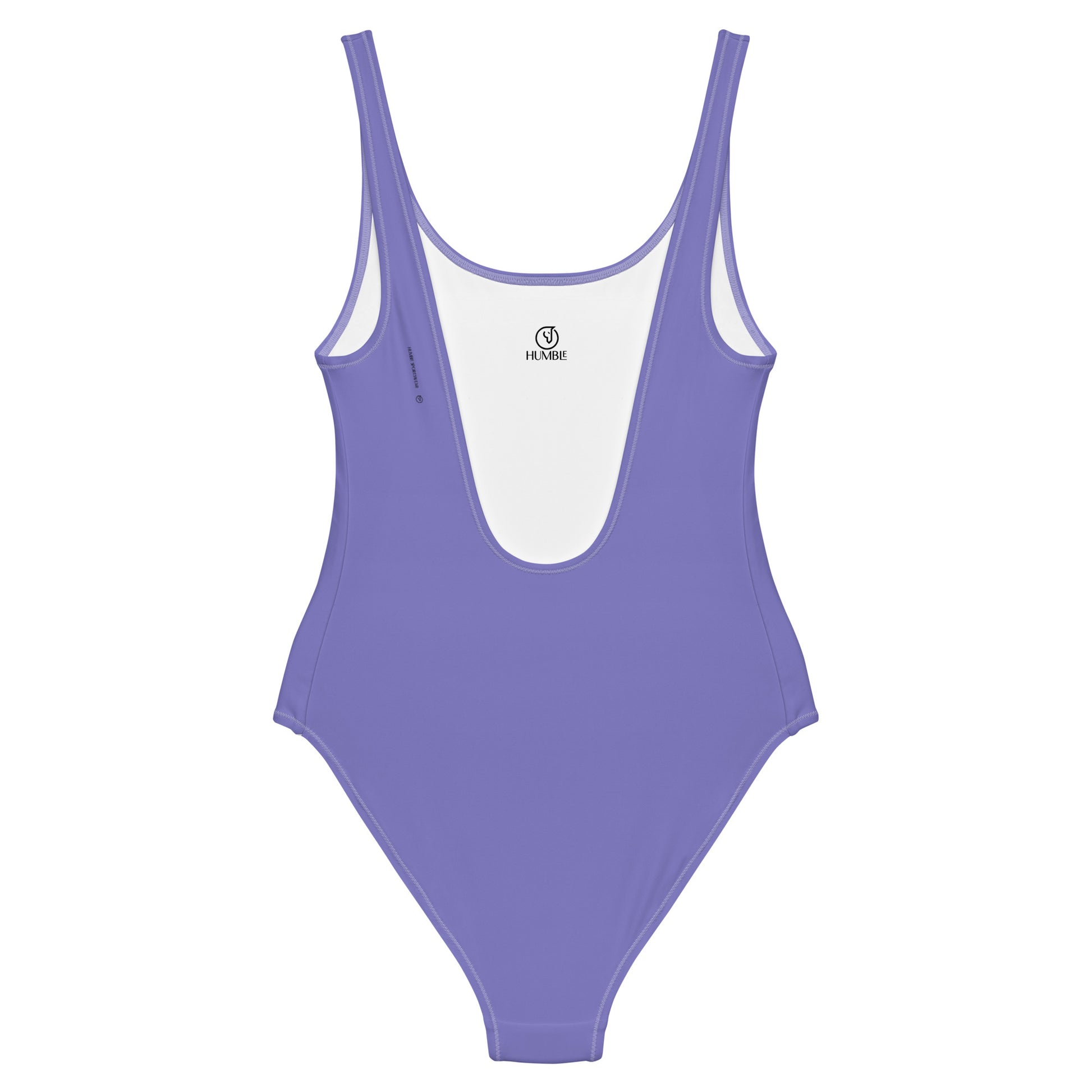 Humble Sportswear, women's solid color, color match purple one piece low back swimsuit