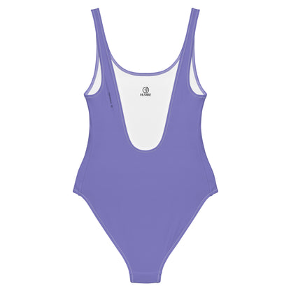 Humble Sportswear, women's solid color, color match purple one piece low back swimsuit