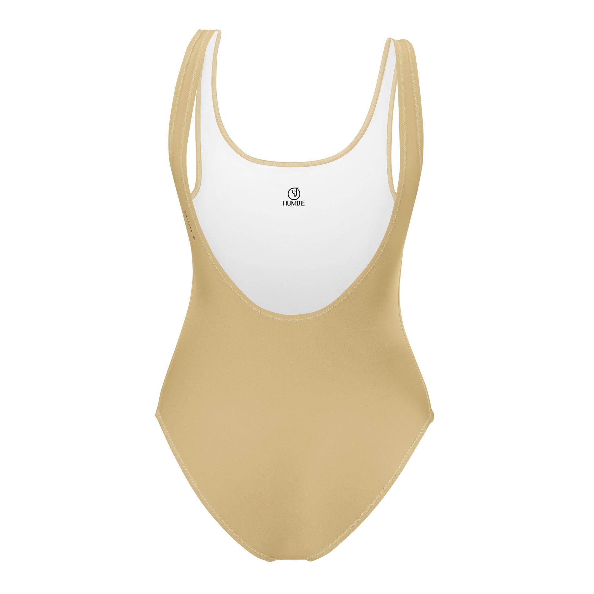 Humble Sportswear, women's solid color nude color match one piece low back swimsuit