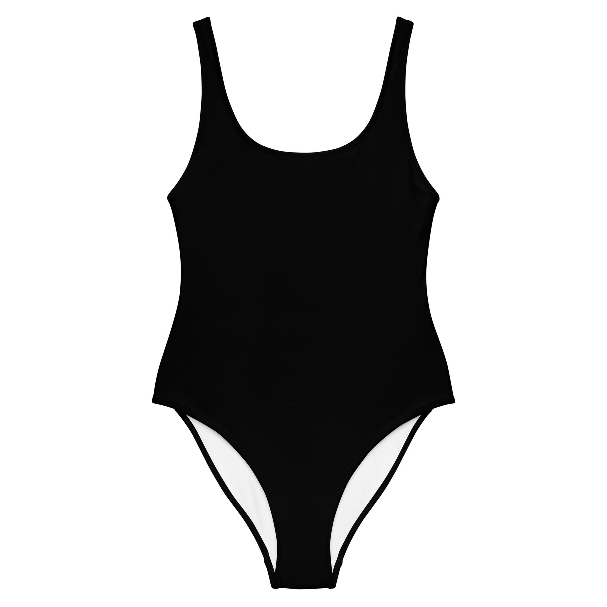 Humble Sportswear, women's black color match low back one piece swimsuit