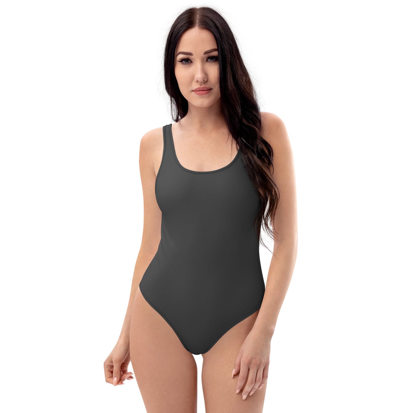 Humble Sportswear, women's eclipse grey color match low back one piece swimsuit