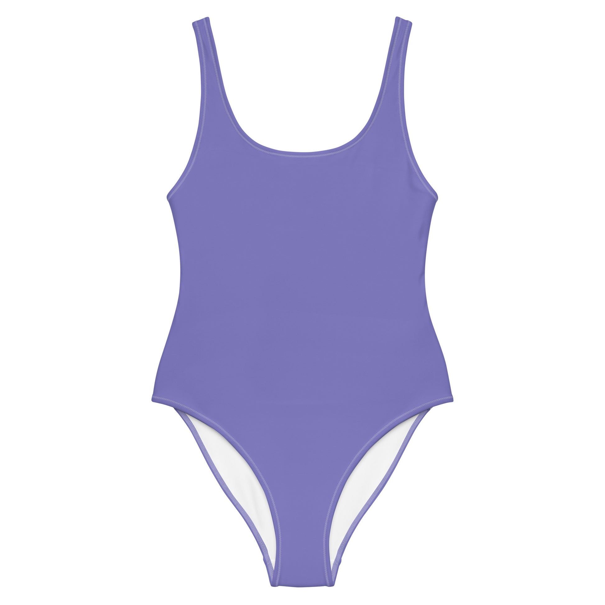 Humble Sportswear, women's solid color, color match purple one piece low back swimsuit