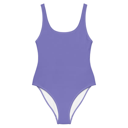 Humble Sportswear, women's solid color, color match purple one piece low back swimsuit