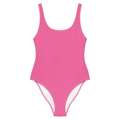 Humble Sportswear, women's pink solid color low back color match swimsuit