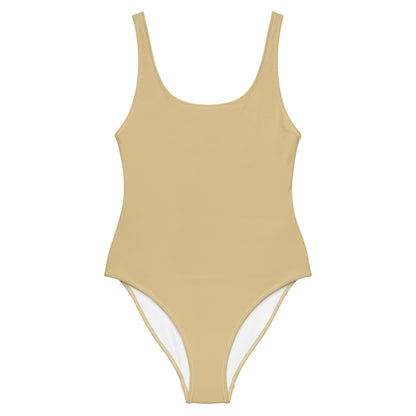 Humble Sportswear, women's solid color nude color match one piece low back swimsuit