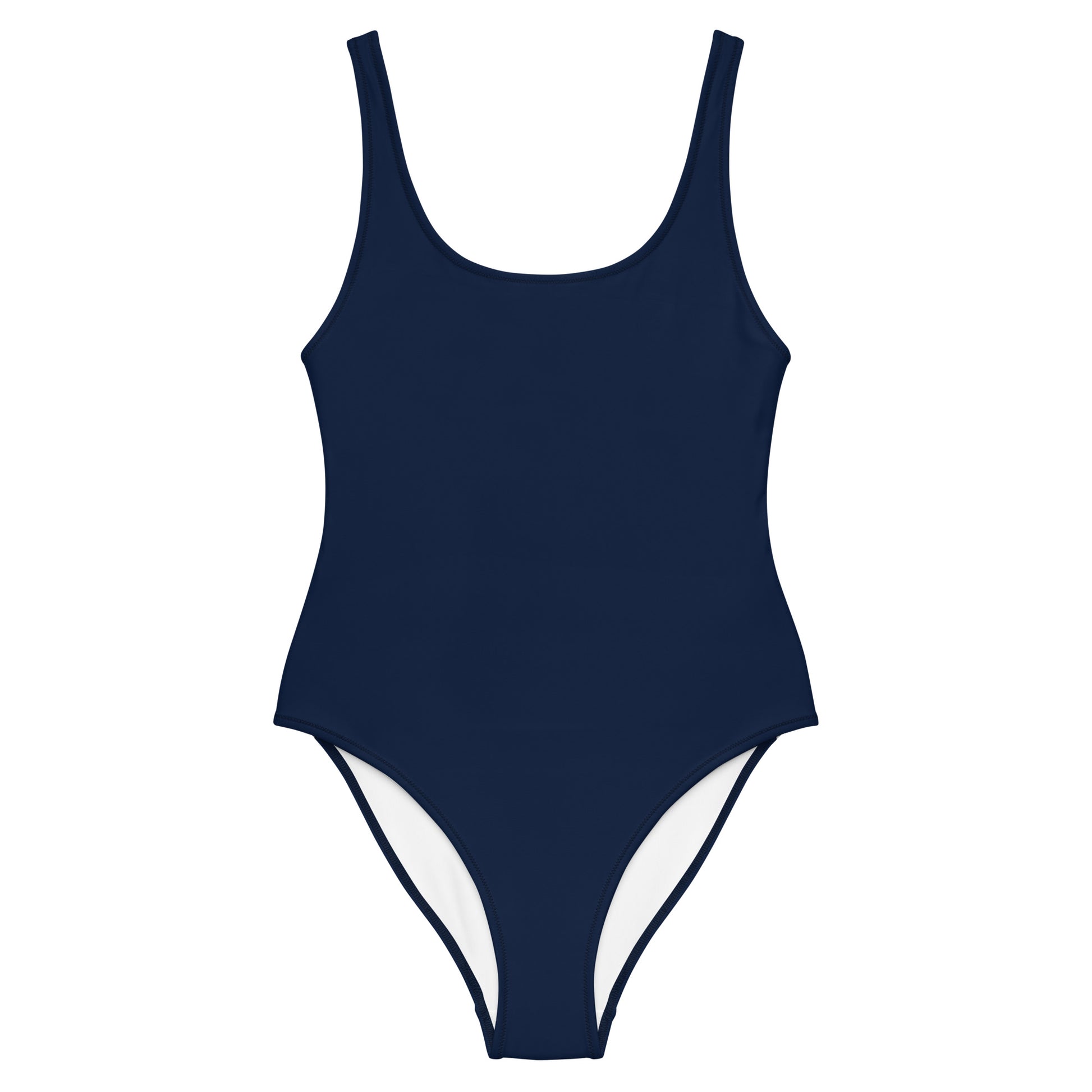 Humble Sportswear, women's navy blue solid color low back one piece swimsuit 