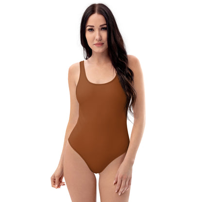 Humble Sportswear. women's brown one piece low back swimsuit 