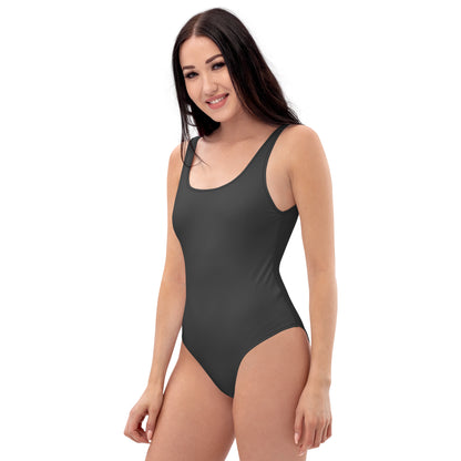 Humble Sportswear, women's eclipse grey color match low back one piece swimsuit