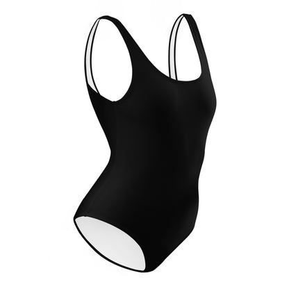 Humble Sportswear, women's black color match low back one piece swimsuit