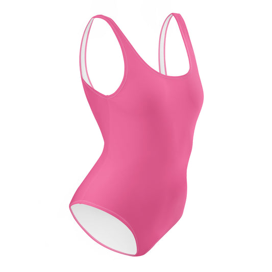 Humble Sportswear, women's pink solid color low back color match swimsuit