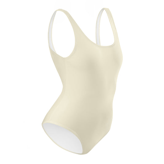 Humble Sportswear, women's one piece swimsuit with low back, color match ivory