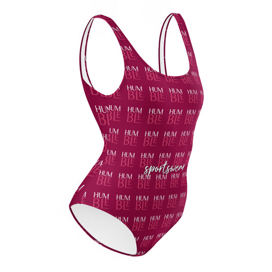 Humble Sportswear,women's red checkered custom one piece swimsuit with low back