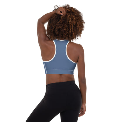 Humble Sportswear women's abstract stone blue sports bra medium impact 