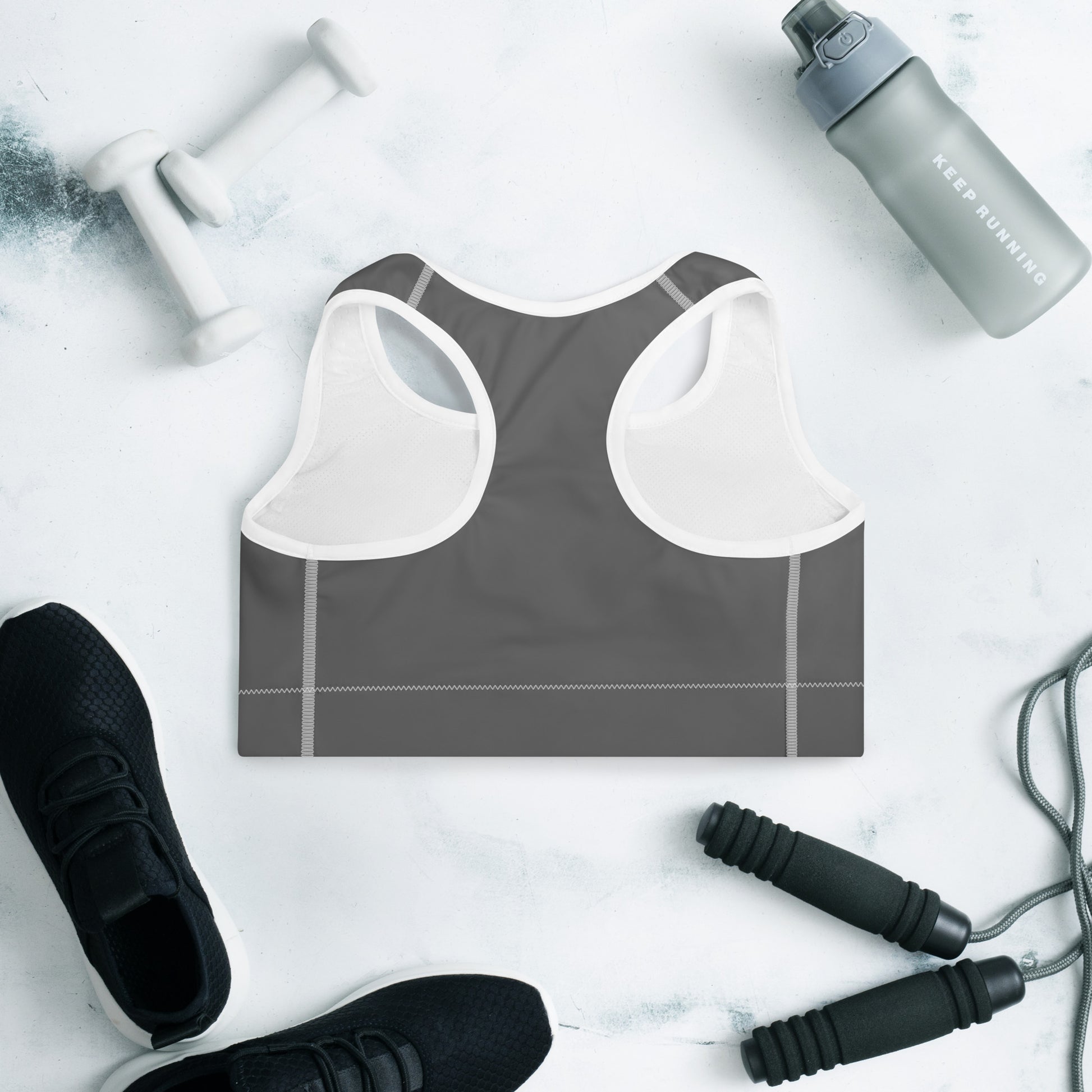 Humble Sportswear women's grey moisture-wicking sports bra