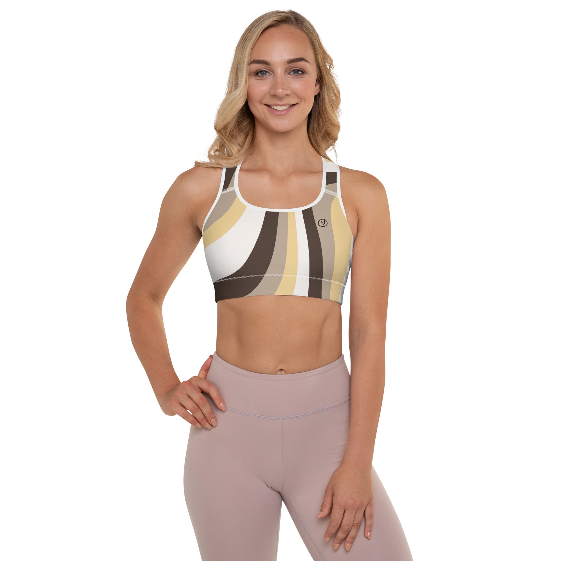 Humble Sportswear women's brown abstract medium impact dri fit sports bra 