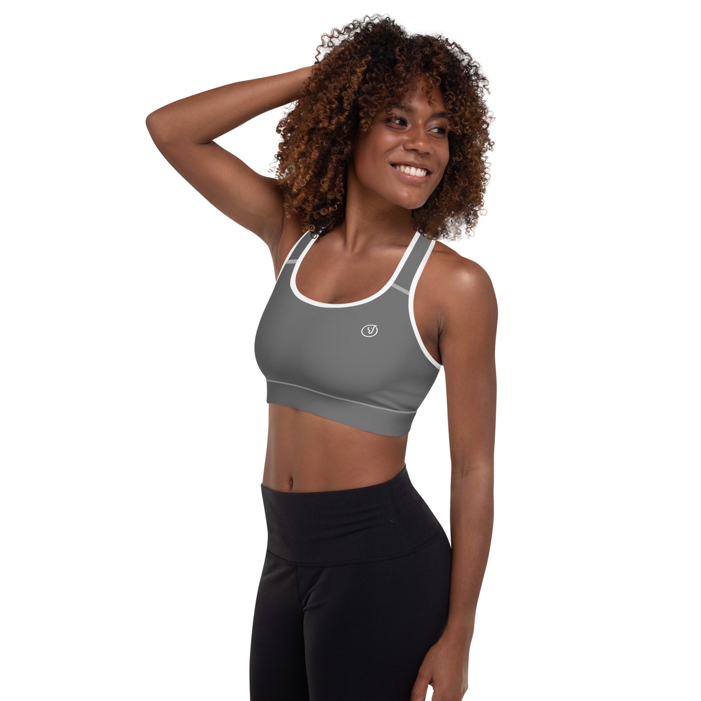 Humble Sportswear women's grey moisture-wicking sports bra