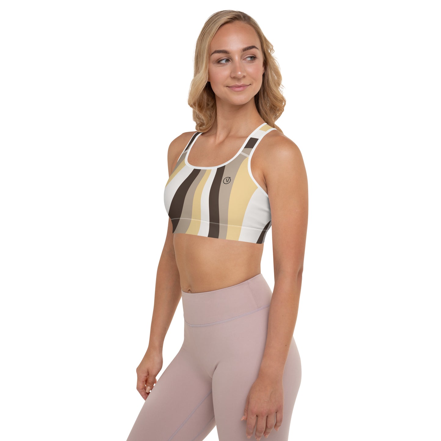 Humble Sportswear women's brown abstract medium impact dri fit sports bra 