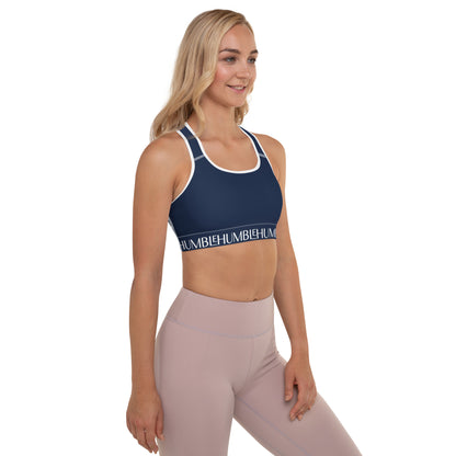 Humble Sportswear women's navy color match medium impact padded dri fit sports bra 