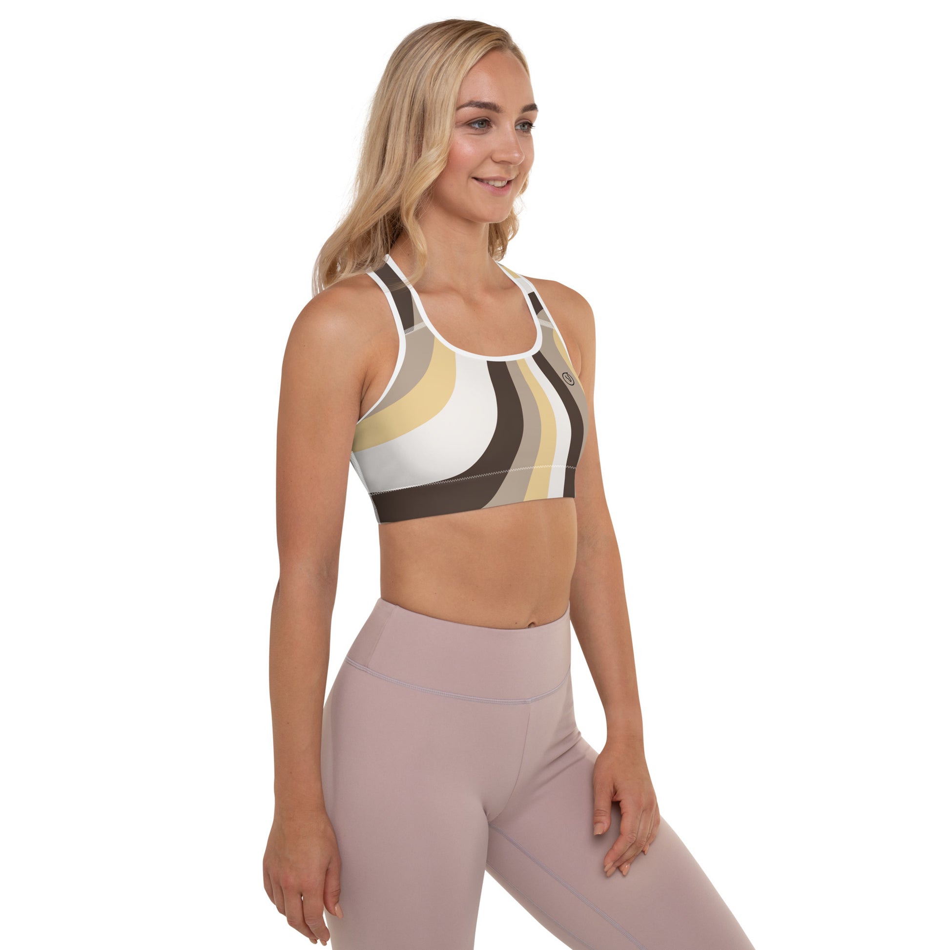 Humble Sportswear women's brown abstract medium impact dri fit sports bra 