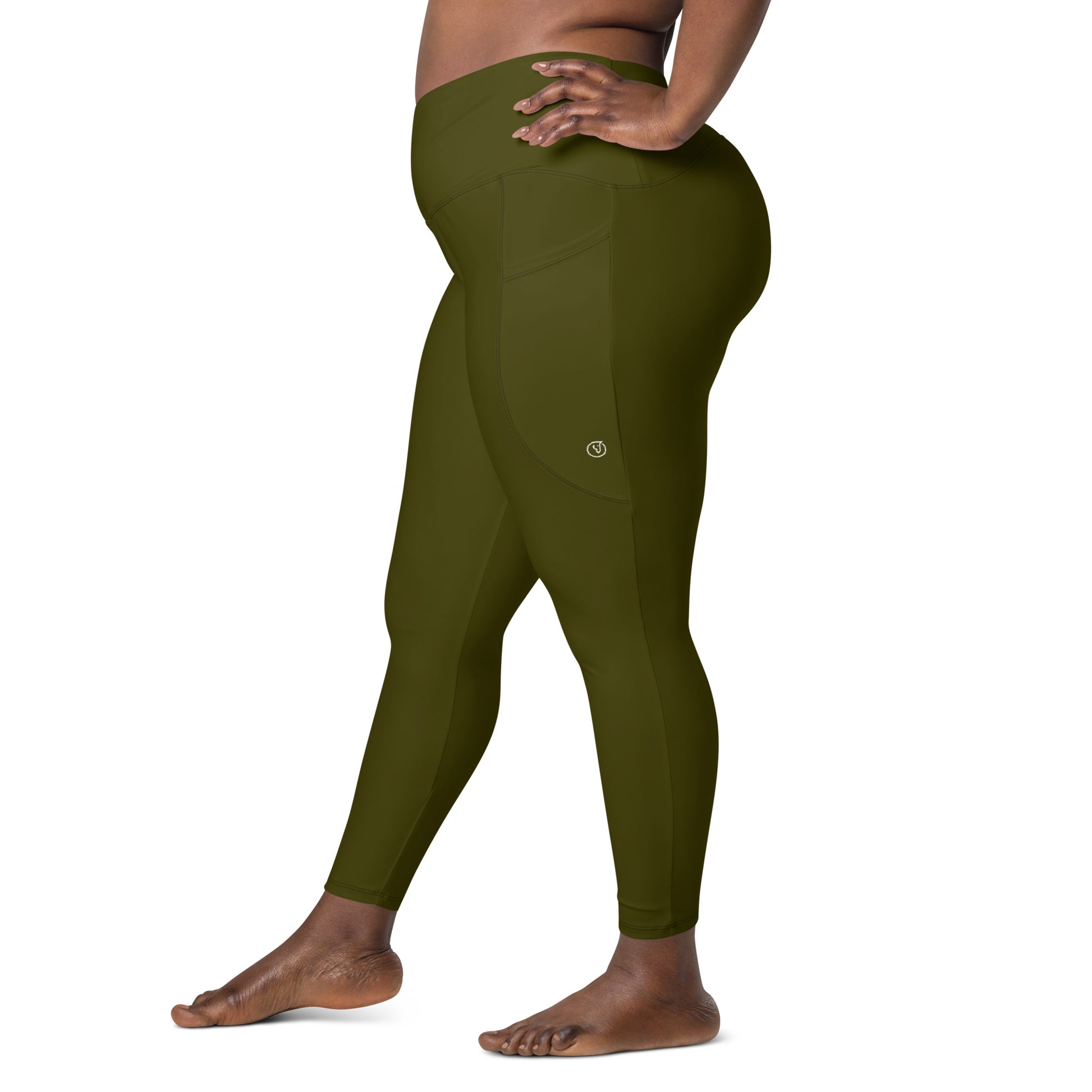 Humble Sportswear, women's high waisted pocket leggings for activewear in the color green