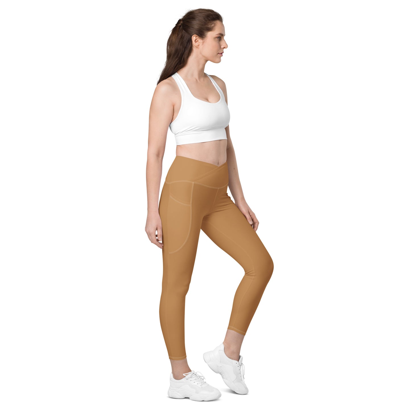 high waist crossover pocket leggings