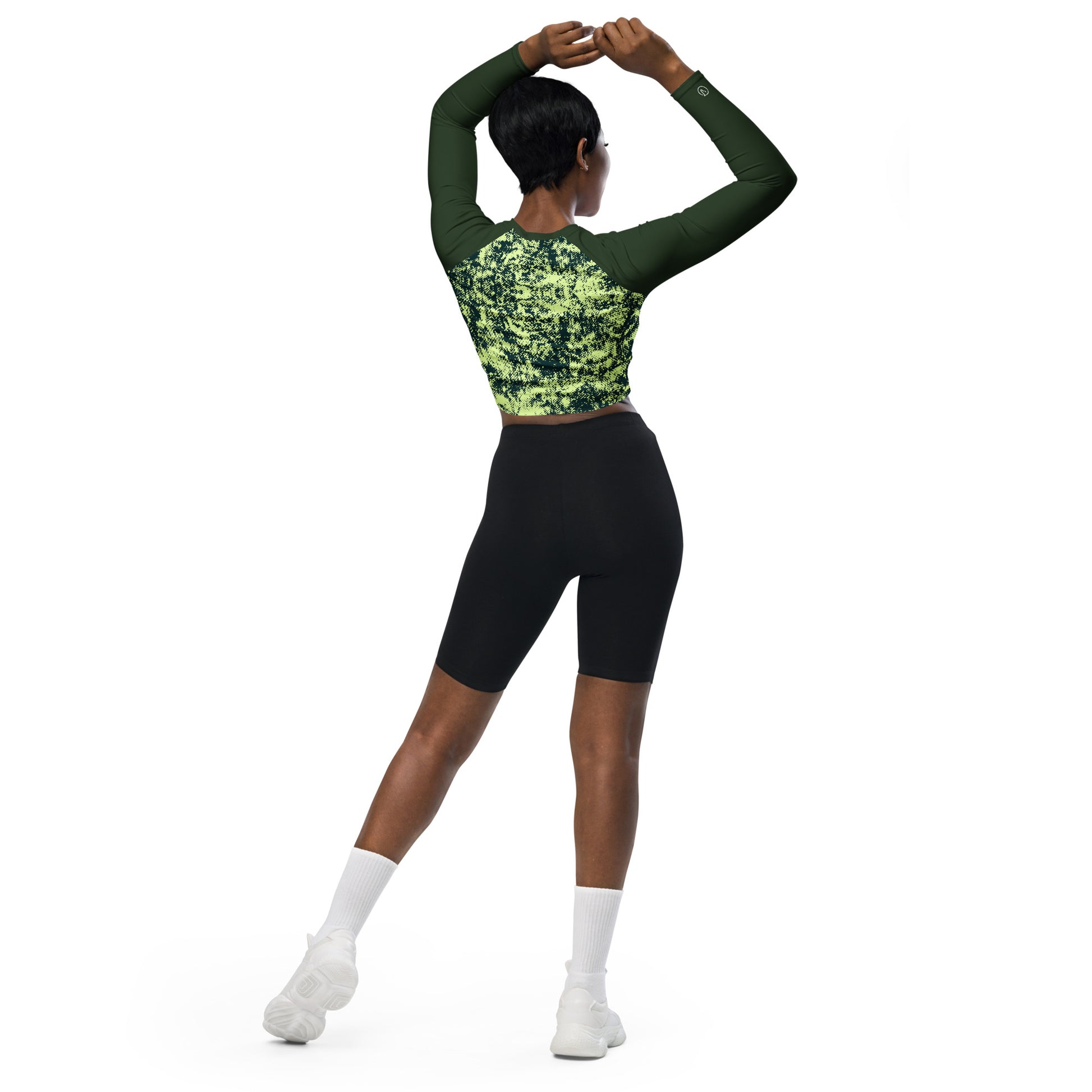 Humble Sportswear women's long sleeve compression crop top green 