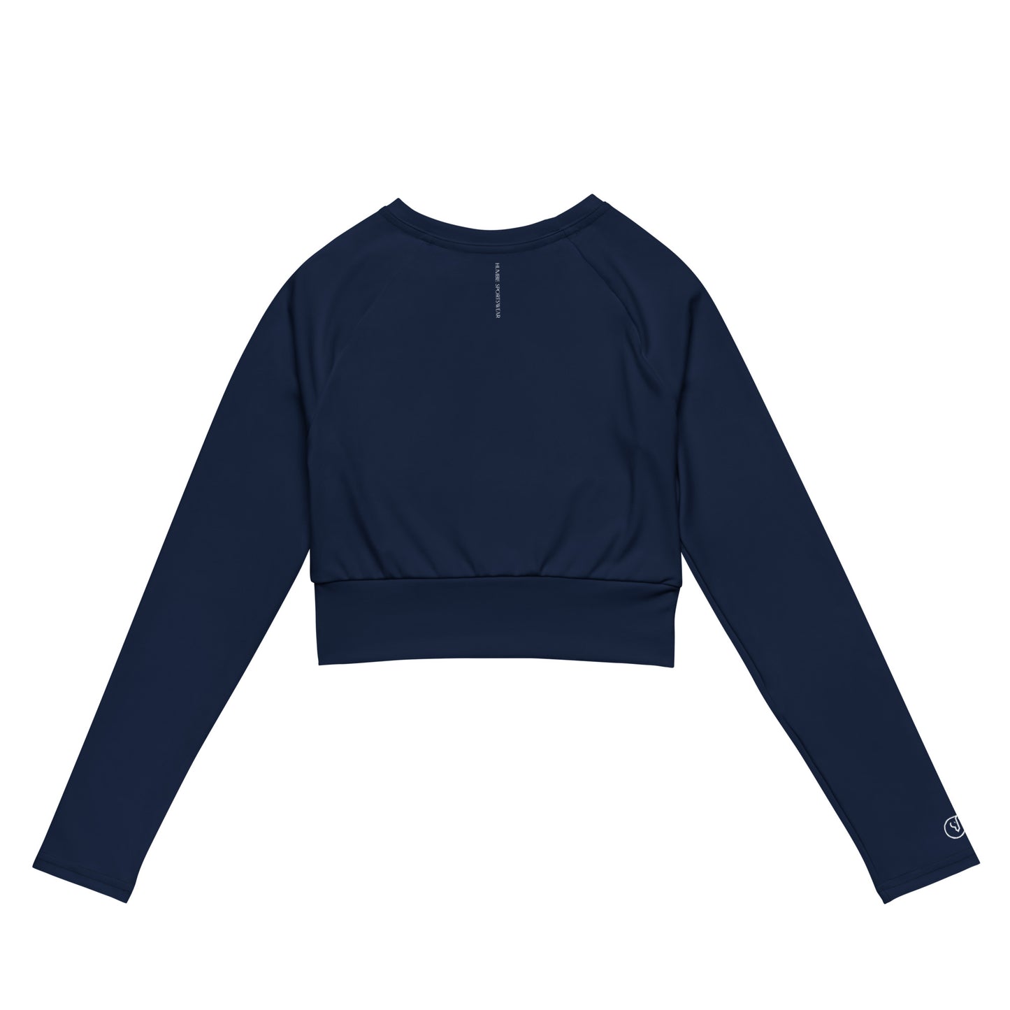 Humble Sportswear women's color match navy long sleeve compression crop top