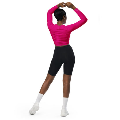 Humble Sportswear women's long sleeve hot pink cropped compression top