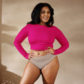 Humble Sportswear women's long sleeve hot pink cropped compression top