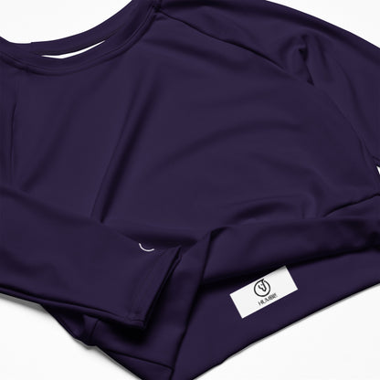 Humble Sportswear women's purple color match long sleeve color match compression crop top