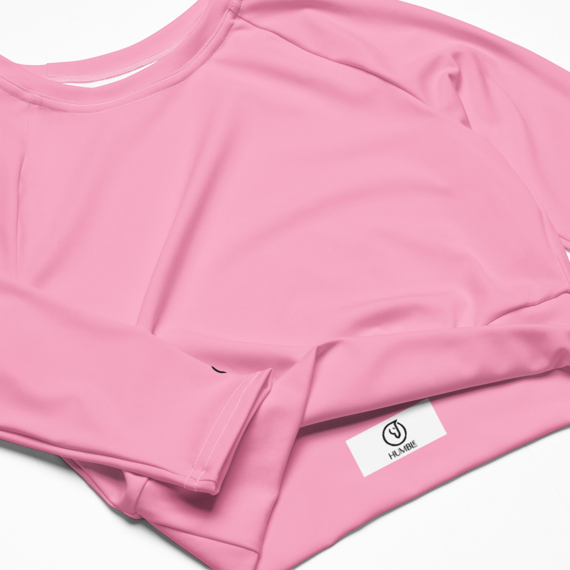 Humble Sportswear women's long sleeve pink cropped compression top