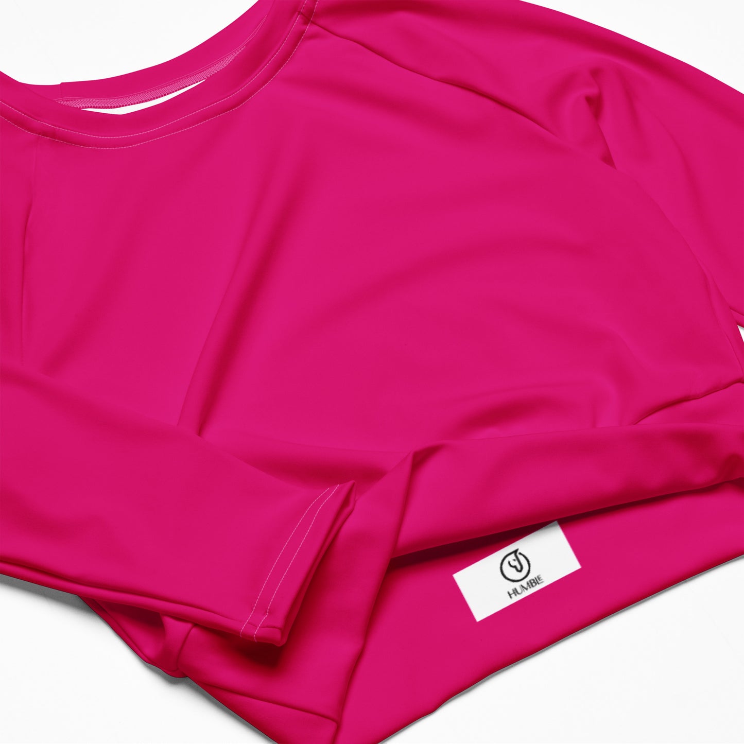 Humble Sportswear women's long sleeve hot pink cropped compression top