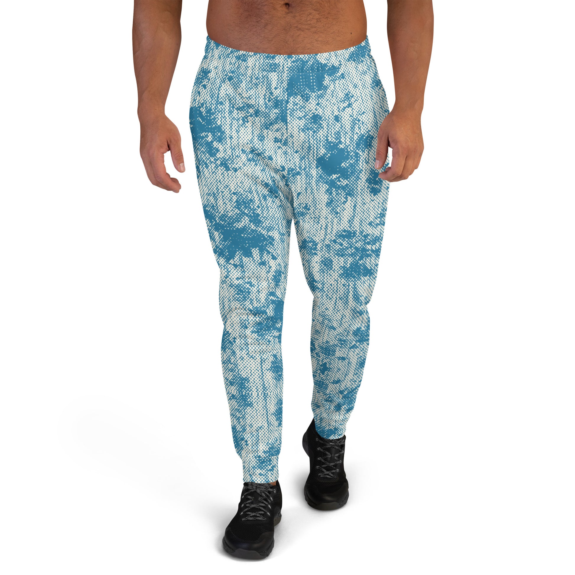 men's all over print blue recycled slim fit joggers 