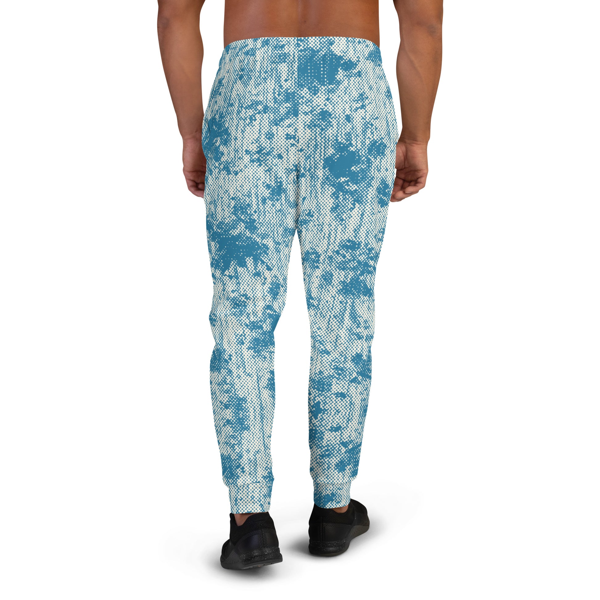 men's all over print blue recycled slim fit joggers 