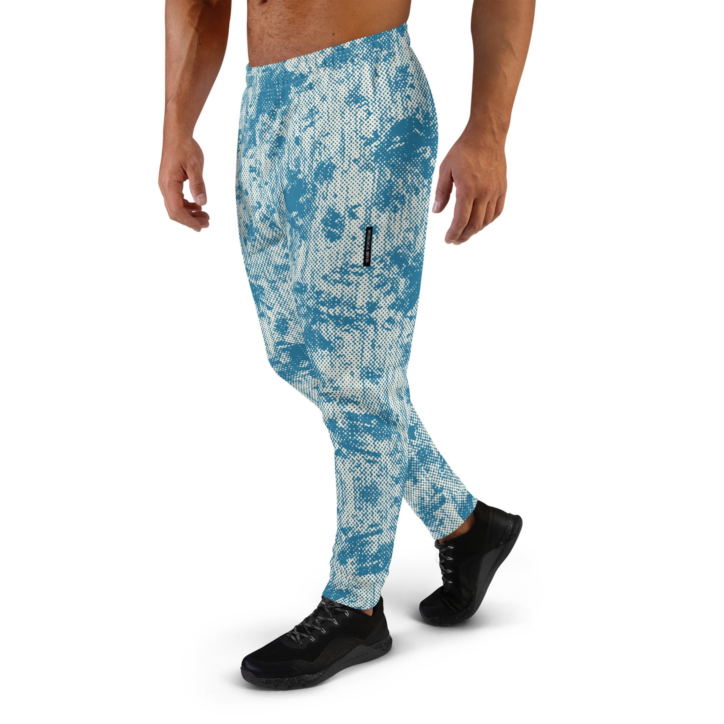 men's all over print blue recycled slim fit joggers 