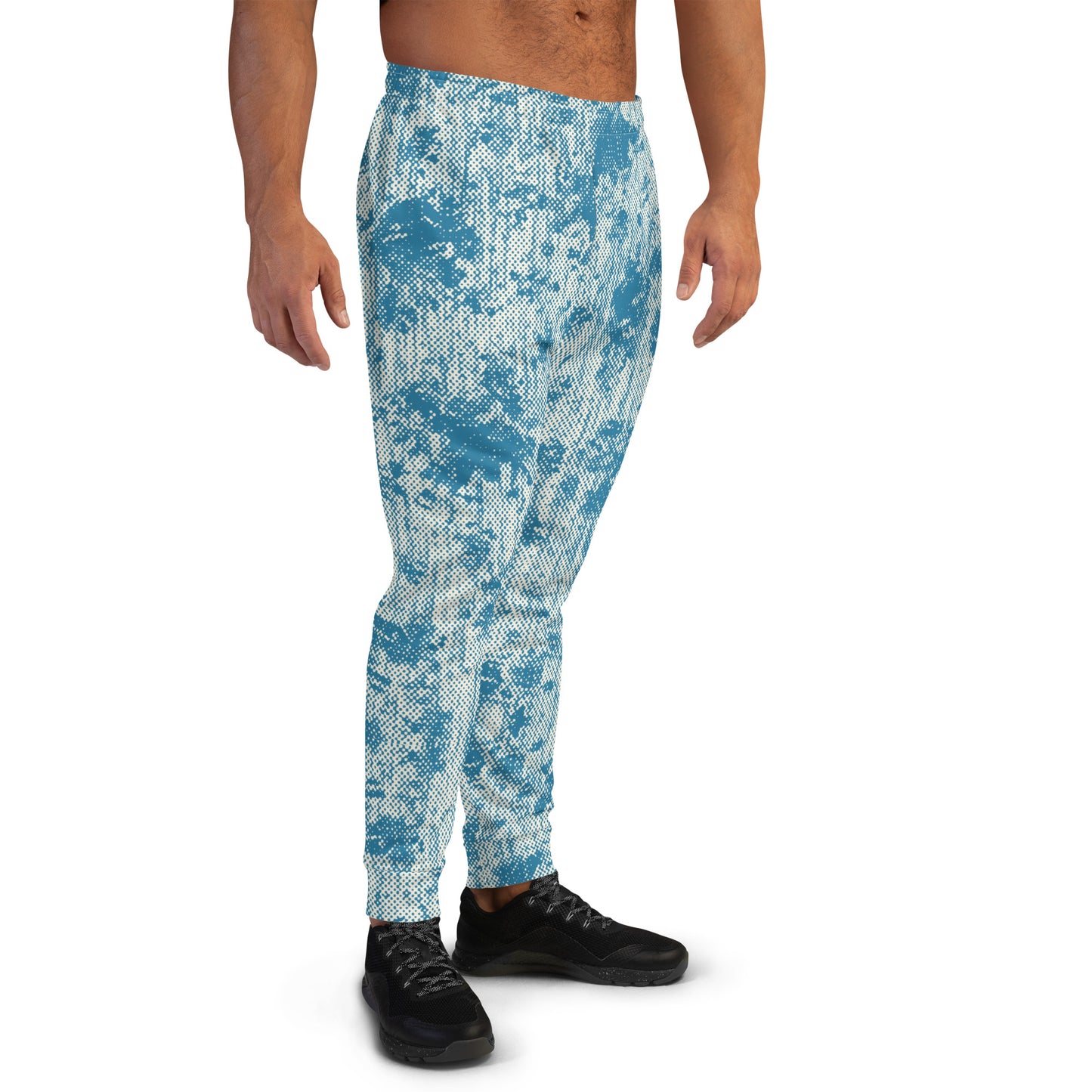 men's all over print blue recycled slim fit joggers 