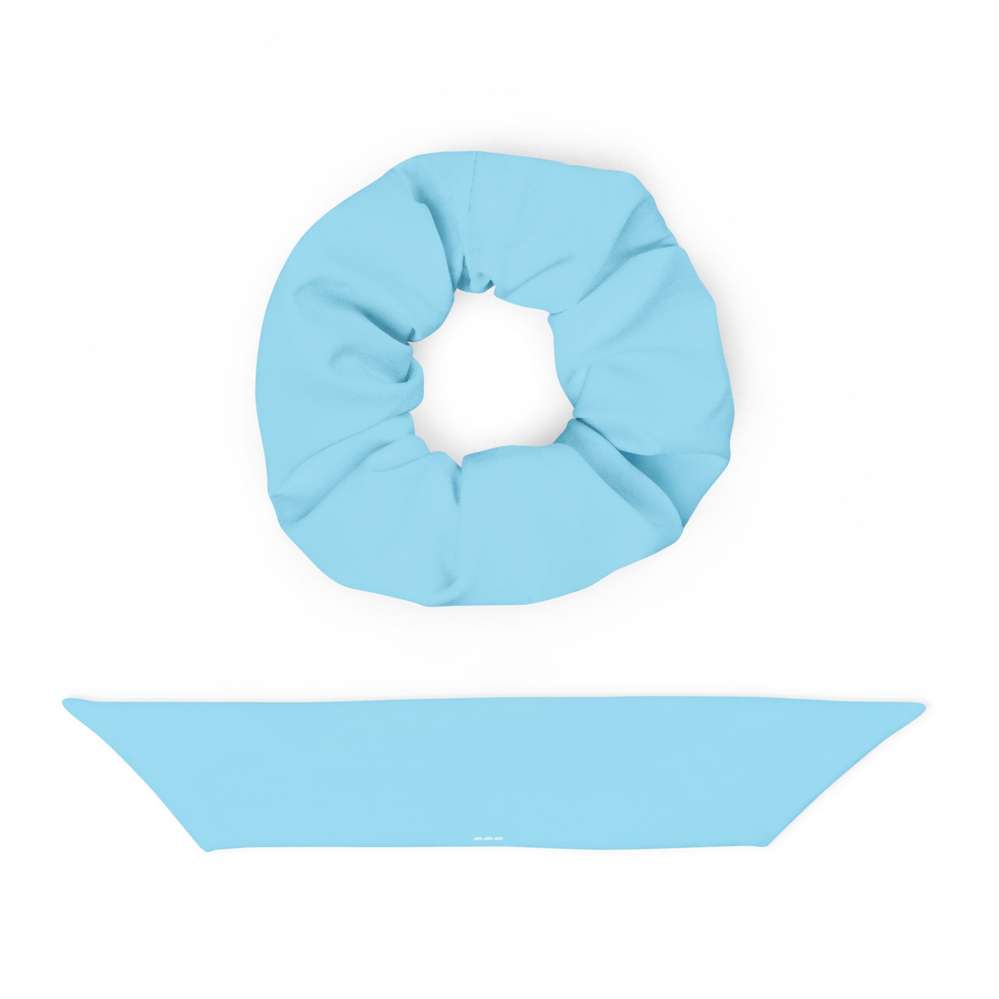 recycled sky blue bow scrunchie with breathable fabrics