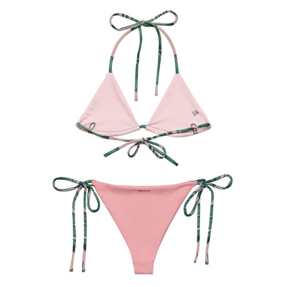 Humble Sportswear, women's tropical palm pink recycled string bikini