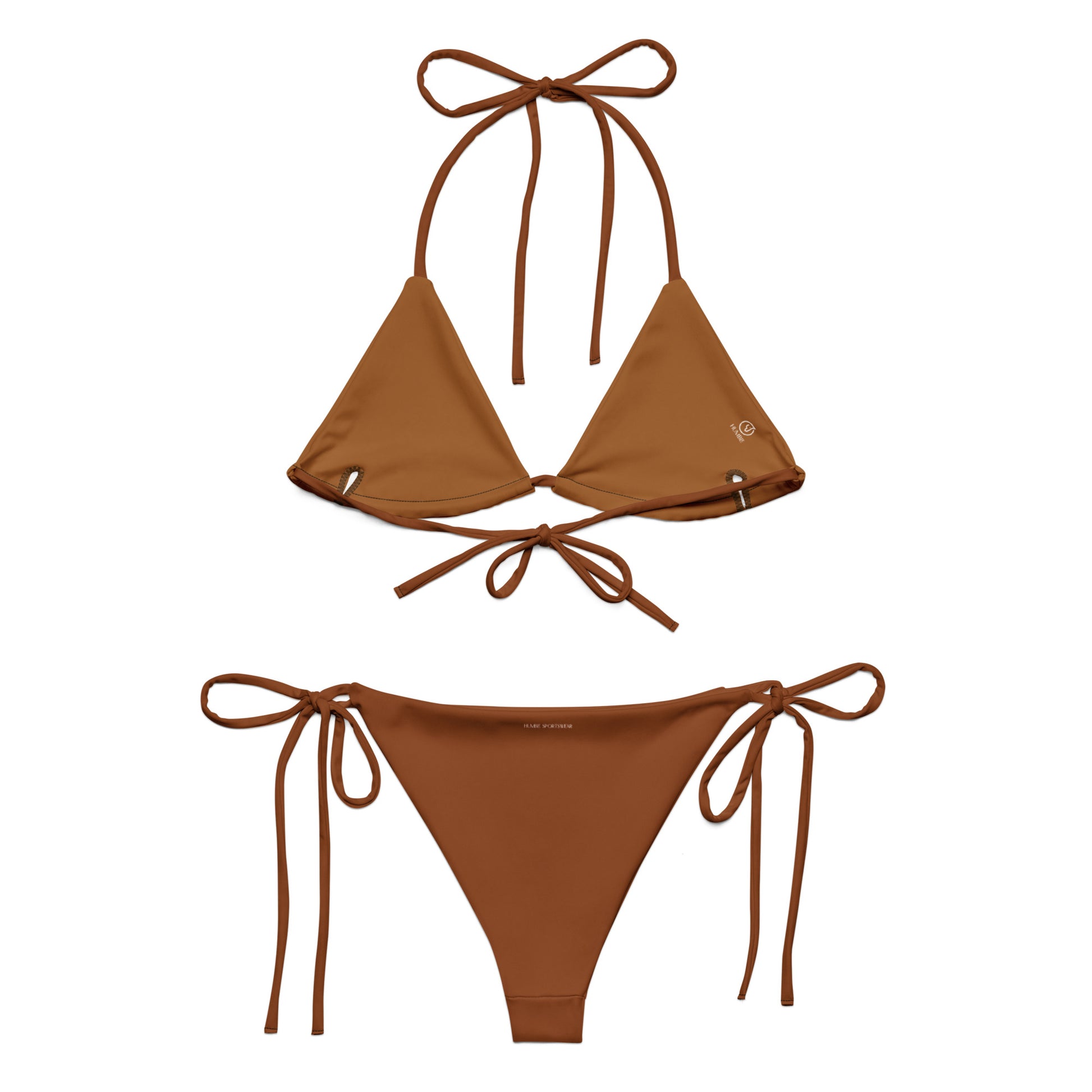 Humble Sportswear, women's Color Match brown string bikini, micro bikini