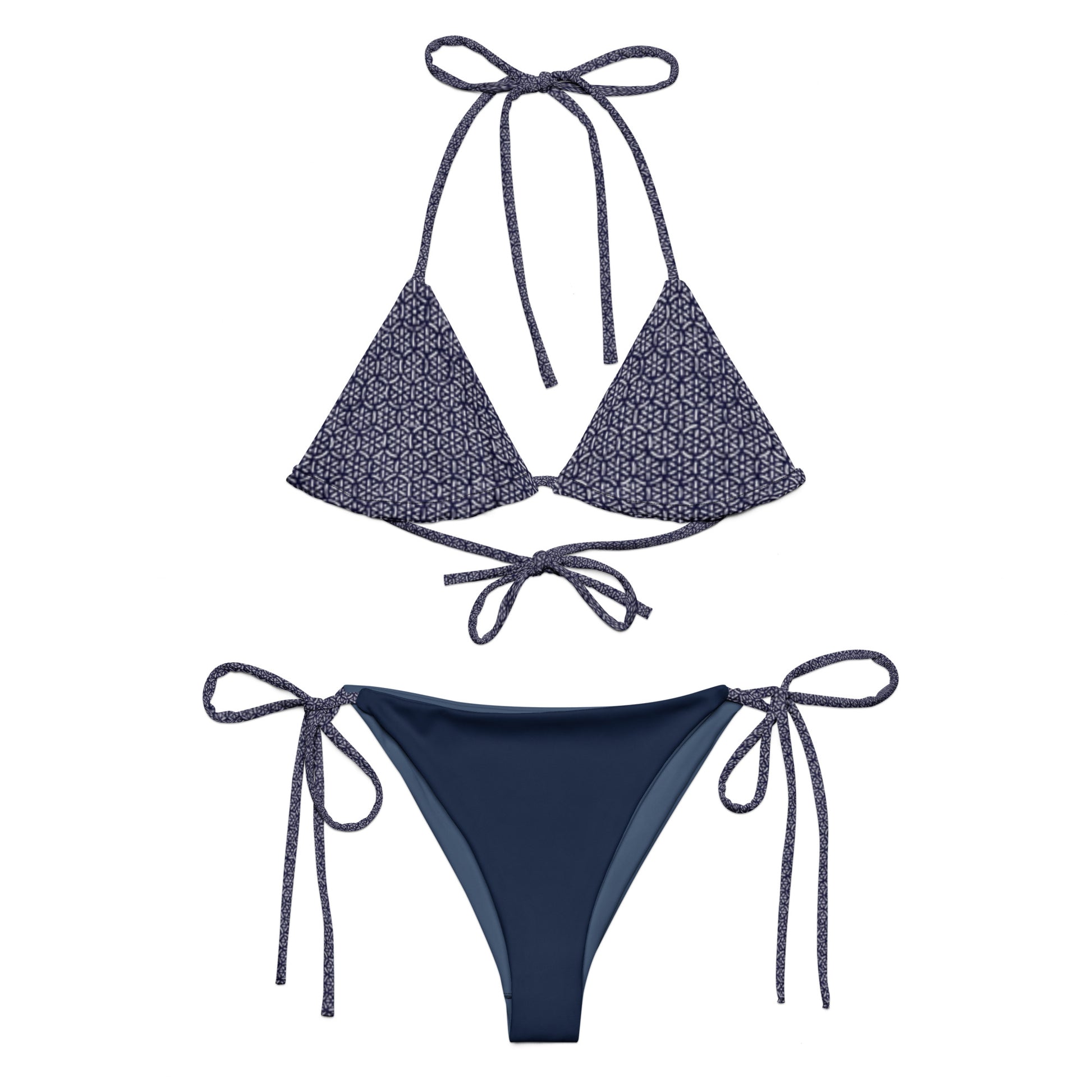 Humble Sportswear, women's two-piece mix & match string bikini set in navy blue